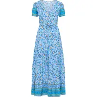Usha Vestido azul claro / azul escuro / verde / laranja