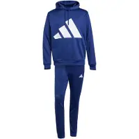 Adidas Fato de desporto 'BIG LOGO HOODED' azul escuro / branco