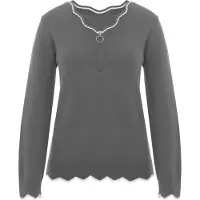 Imily Bela Pullover cinzento / branco
