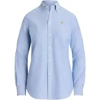 Ralph Lauren para mulher. 211941520001 Camisa oxford Iconic Stretch Slim fit azul (46), Casual, Algodão, Manga comprida