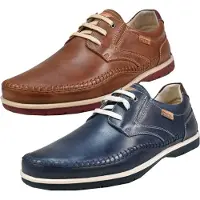 Pikolinos para mulher. M9A-4118 Sapatos de couro Marbella castanhos (41), Marrom, Plano, Cordão, Casual