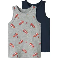 Name it Camiseta Sem Mangas Grey Firetruck 2 Unidades