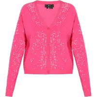 Faina Casaco de malha magenta