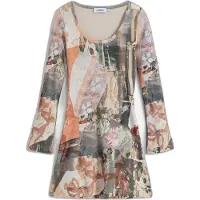 Desigual , Vestido recortes espaço, AlgodÃO, Preto, M