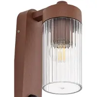 LINDBY Candeeiro de parede exterior Kaliro, ferrugem, 24 cm, IP54, sensor