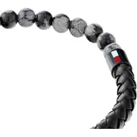 Tommy Hilfiger Originální bracciale in pelle s obsidiánem 2790473