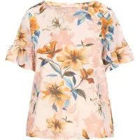 Usha Blusa creme / petróleo / laranja / alperce