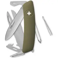 Swiza D08 R AM, KNR.0126.1050, Olive, canivete suíço, 8 ferramentas