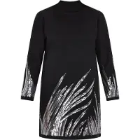 Faina Vestido de malha preto / prata