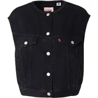 Levi's Colete 'Collarless Shrunken '90s Trucker Vest' preto denim