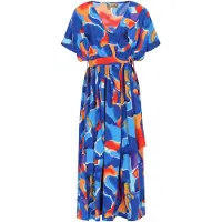 Ebeeza Vestido 'Spring Summer' navy / azul claro / laranja / laranja escuro