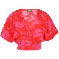 Ebeeza Blusa 'Fashion Look' rosa claro / vermelho