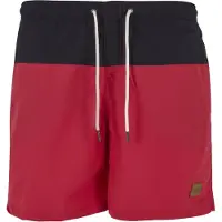 Urban Classics Calções de banho vermelho florescente / preto