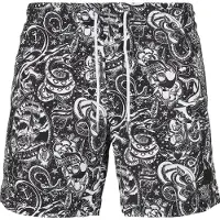 Urban Classics Calções de banho preto / branco