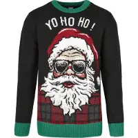 Urban Classics Pullover 'HoHoHo' bege / verde / vermelho / preto / branco
