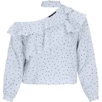 NAEMI Blusa azul pastel / preto