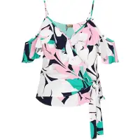 Ebeeza Blusa 'Fashion Look' verde / rosa claro / preto / branco