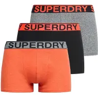 Superdry para homem. M3110450B Pack de 3 boxers Marca laranja, cinzento, preto (M), Homewear, Cinza, Algodão