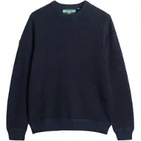 Superdry para homem. M6110681A Camisola de textura leve azul-marinho (L), Casual, Algodão