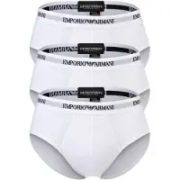 Emporio Armani para homem. EM000258_AF14132 Conjunto de 3 cuecas de malha elástica branca (S), Branco, Homewear, Algodão