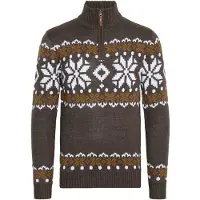 !Solid Pullover 'Norwin' castanho / castanho claro / branco