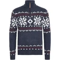 !Solid Pullover 'Norwin' azul escuro / vermelho escuro / branco