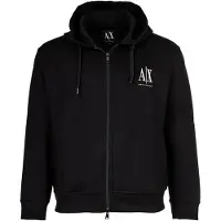 Armani Exchange para homem. XM000371AF10818UC001 Sweatshirt com capuz e fecho de correr em algodão-poliéster stretch laminado preto (L),