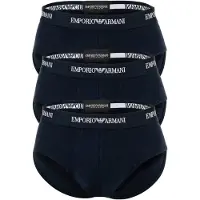 Emporio Armani para homem. EM000258_AF14132 Conjunto de 3 cuecas de malha elástica azul-marinho (M), Homewear, Algodão