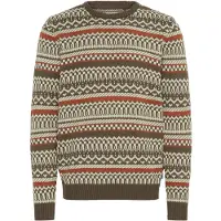 Blend Pullover creme / verde escuro / preto