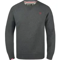 !Solid Sweatshirt 'Benn' cinzento / vermelho sangue / branco