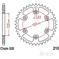 JT Sprockets Roda Dentada Traseira 520 Sc Jtr210.53sc Steel