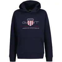 Gant unisex para criança. 906884 Casaco com capuz Archive Shield azul-marinho (9/10años= 134/140cm), Casual, Algodão, Manga comprida, moda i