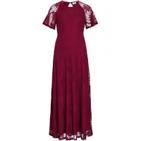Vila Vestido Longo De Manga Curta Femma