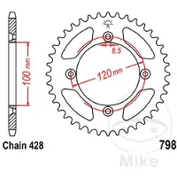 JT Sprockets Roda Dentada Traseira 428 Jtr798.47 Steel