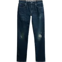 Superdry para homem. M7010888A Calças de ganga Slim Vintage azuis escuras (30/32), Azul, Casual, Algodão, Denim