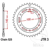 JT Sprockets Roda Dentada Traseira 525 Jtr3.41 Steel