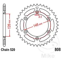 JT Sprockets Roda Dentada Traseira 520 Sc Jtr808.49sc Steel