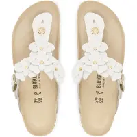Birkenstock Sandálias Gizeh Flower Embellishment Natural Leather Narrow