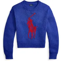 Ralph Lauren Pullover azul real / vermelho