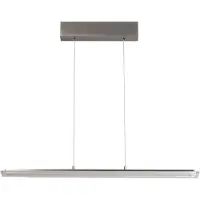 FISCHER&HONSEL GMBH Candeeiro suspenso LED Torvi, níquel, comprimento 88 cm, CCT, regulador tátil