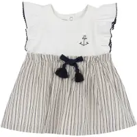Chicco Vestido bege escuro / preto / branco