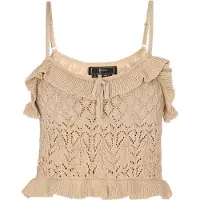 Faina Top de malha 'Festive' bege