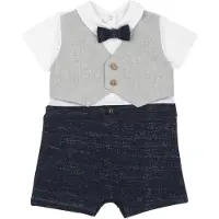 Chicco Macacão azul escuro / cinzento claro / branco