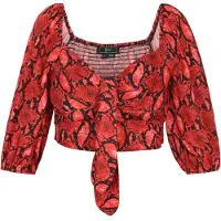 Faina Blusa turquesa / vermelho