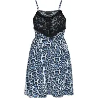 Faina Vestido 'Festive' azul claro / preto / branco