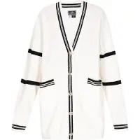 Dreimaster Maritim Casaco de malha preto / offwhite
