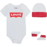Levi's Kids Macacão/Body 'Classic Batwing Infant 3pc Set' branco