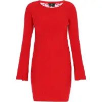 Faina Vestido de malha vermelho