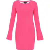 Faina Vestido de malha fúcsia
