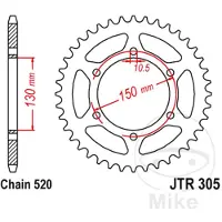 JT Sprockets Roda Dentada Traseira 520 Jtr305.46